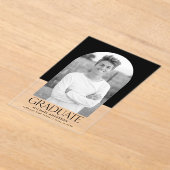 カラーモダンブロックアクリル卒業発表 アクリル招待状 (レイダウン)