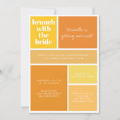 カラーモダンブロックイエローオレンジブライダルシャワー 招待状 (正面)
