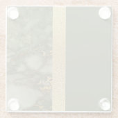 カラーモダンブロックオリーブグリーンゴールドフォイル大理石 ガラスコースター (裏面)