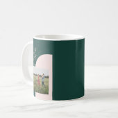 カラーモダンブロッククリスマスホリデー写真 コーヒーマグカップ (正面左)