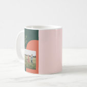 カラーモダンブロッククリスマスホリデー写真 コーヒーマグカップ (正面左)