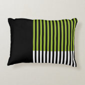 カラーモダンブロックストライプのライムグリーン白黒 アクセントクッション (裏面)