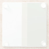 カラーモダンブロックセージ緑ベージュホワイト ガラスコースター (裏面)