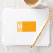 カラーモダンブロックタンジェリンオレンジ差出人住所 ラベル (インサイチュ)