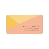 カラーモダンブロックパステルオレンジとピーチアドレス ラベル (正面)