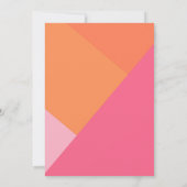 カラーモダンブロックピンクオレンジブライダルシャワーパーティー 招待状 (裏面)