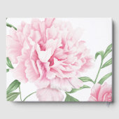 カラーモダンブロックピンク牡丹フローラ結婚ズ ゲストブック (裏面)