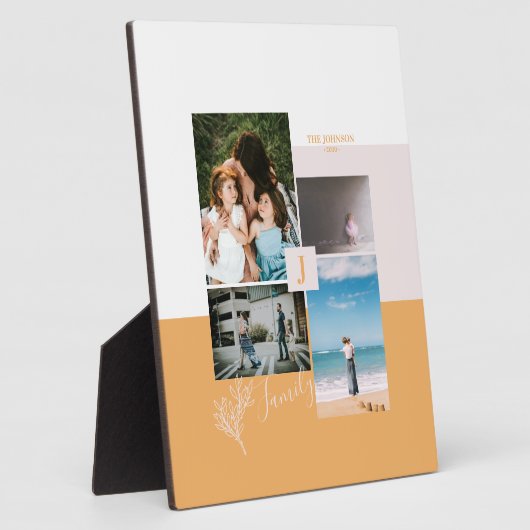 カラーモダンブロックファミリーギフト写真コラージュ フォトプラーク (側面)