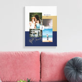 カラーモダンブロックファミリー写真コラージキャンバスPri キャンバスプリント (インサイチュ (リビング))