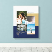 カラーモダンブロックファミリー写真コラージキャンバスPri キャンバスプリント (インサイチュ (ウッドフロア))