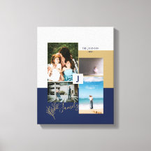 カラーモダンブロックファミリー写真コラージキャンバスPri