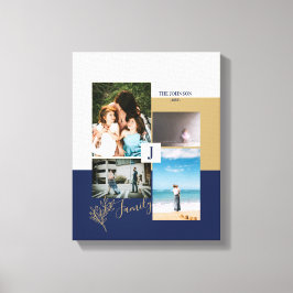 カラーモダンブロックファミリー写真コラージキャンバスPri キャンバスプリント