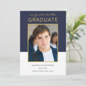 カラーモダンブロックフォト卒業お祝い 招待状 (スタンド正面)