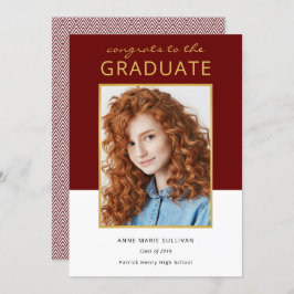 カラーモダンブロックフォト卒業お祝い 招待状