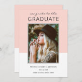 カラーモダンブロックフォト卒業お祝い 招待状 (正面/裏面)