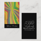 カラーモダンブロックメタリックレモンネオングリーン 名刺 (正面/裏面)