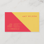 カラーモダンブロックレッド黄色ソーシャルメディア 名刺 (裏面)
