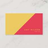 カラーモダンブロックレッド黄色ソーシャルメディア 名刺 (正面)