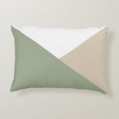 カラーモダンブロック三角形セージ緑ベージュ アクセントクッション (裏面)