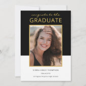 カラーモダンブロック写真の卒業 案内状 (正面)