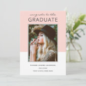 カラーモダンブロック写真の卒業 案内状 (スタンド正面)