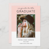 カラーモダンブロック写真の卒業 案内状 (正面/裏面)