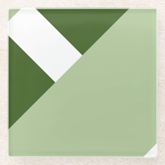 カラーモダンブロック図形2 ガラスコースター (正面)