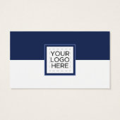 カラーモダンブロック青の白い名刺 (裏面)