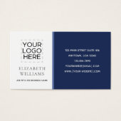 カラーモダンブロック青の白い名刺 (正面)