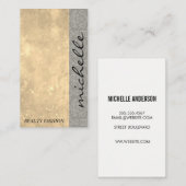 カラーモダンブロック |ダマスクグランジパターン 名刺 (正面/裏面)