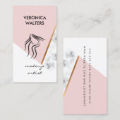 カラーモダンブロック |ピンク |大理石 名刺 (正面/裏面)