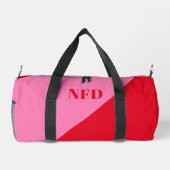 カラーモダンブロック – ホットピンク&レッドはっきりしたモノグラム ダッフルバッグ (裏面)