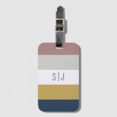 カラーモダンミニマルブロックモノグラムカスタム ラゲッジタグ (正面縦)