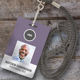 カラーモダンラウンドロゴ従業員名バーコード バッジ