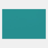 カラーモダン無地のティール(緑がかった色)ブルーグリーンマットギフト ラッピングペーパーシート (正面)