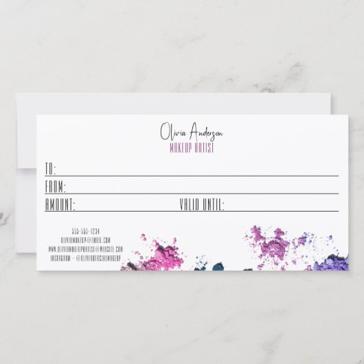 カラーモダン見本メイクアップアーティストギフト証明書 (裏面)