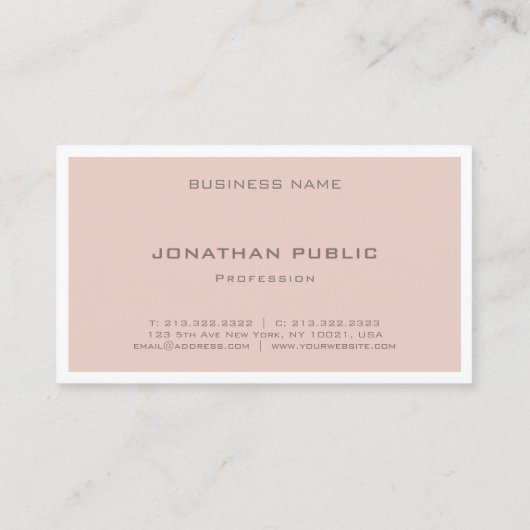 カラーモダン調和エレガント芸術的プレーン 名刺 (裏面)