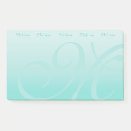 カラーモノグラムのブロックパステルティール（緑がかった色） ポストイット