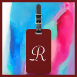 カラーモノグラムバッグラゲッジタグの選択 ラゲッジタグ<br><div class="desc">カラーモノグラム荷物タグを選択 – あなたはデザイナー!!!このモダンラゲッジタグは白い文字であなたの色である。デフォルトはburgundy。シンプルエレガントシック！簡単のカスタマイズまたはサンプル文字の削除All Rights Reserved © 2019 Alan & Marcia Socolik.</div>