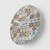 カラーモロッコタイル ラウンド壁時計 (傾斜)