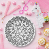 カラーユアウンマンダラ – DIYカラーリングブック1 ペーパープレート (パーティー)