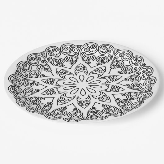 カラーユアウンマンダラ – DIYカラーリングブック1 ペーパープレート (アングル)