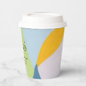 カラーユニークブロック抽象芸術アートビジネスロゴ 紙コップ (左)