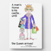 カラーユーモアのあるスケッチ女性クラウンクイーンズホーム フォトプラーク (正面)