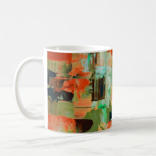 カラーラッシュ抽象油絵Vマグ コーヒーマグカップ (左)