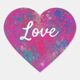 カラーラブのカスケード文字ハート形状 ハートシール