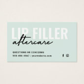 カラーリップフィラー説明書アフターケアカード (正面)