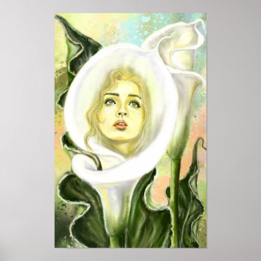 カラーリリーの女性ポスター ポスター (正面)