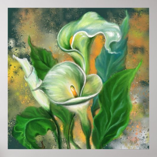カラーリリーの花のポスター絵画 ポスター (正面)