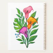 カラーリリーの花の絵色鉛筆 プランナー手帳 (裏面)